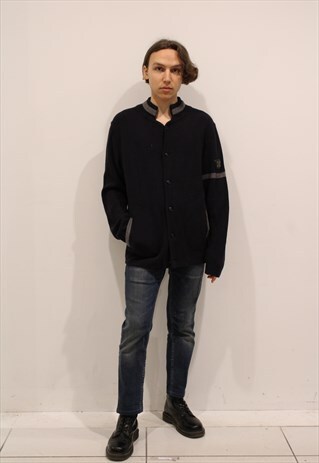 NAVY ARMANI JEANS KNIT CARDIGAN