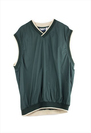 Vintage Reebok Windbreaker Vest Sweatshirt in Green L