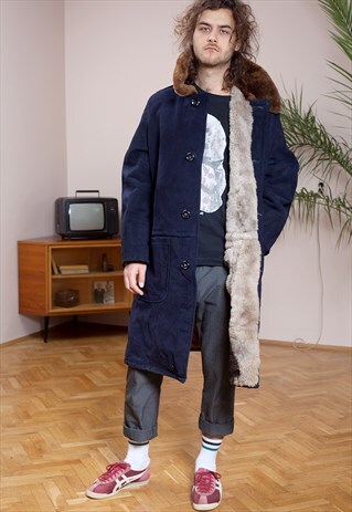 VINTAGE KAZAKH SHEEPSKIN, UNIQUE WINTER SHEARLING COAT