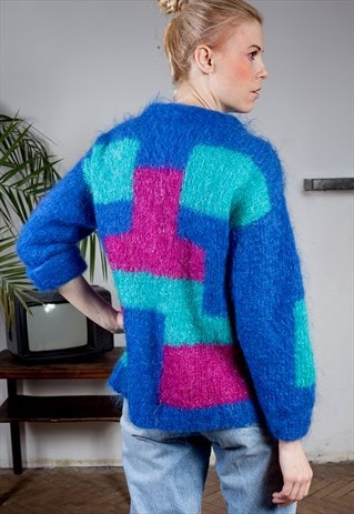 VINTAGE HAIRY CARDIGAN FROM THE 80S
