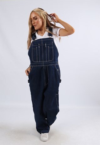 VINTAGE Y2K GRAVEL GEAR DENIM DUNGAREES UK 14 16 L XL (FAAF)
