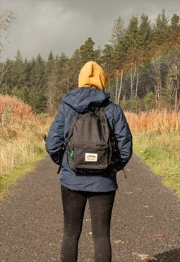 Junkbox Recycled Classic Rucksack in Black with Woven Patch