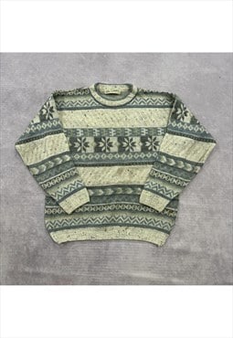 Vintage abstract knitted jumper Men's S