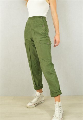 Vintage 60s Swedish High Waist Trousers Pants Army Green | Wolf Vintage ...