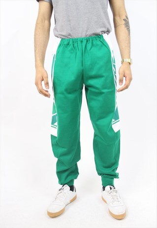 VINTAGE 90'S GREEN PATTERNED TRACKSUIT BOTTOMS
