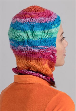 HAND MADE MULTICOLORED WOOL BALACLAVA