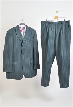 Vintage 90s striped grey suit