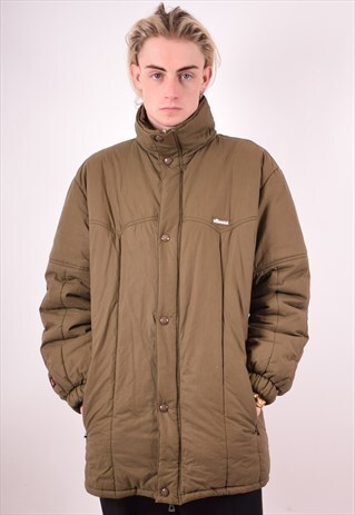 ELLESSE MENS VINTAGE PADDED JACKET MEDIUM KHAKI 90S