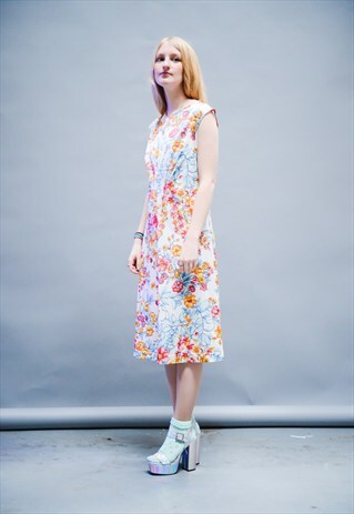 VINTAGE 70S FLORAL SUMMER DRESS