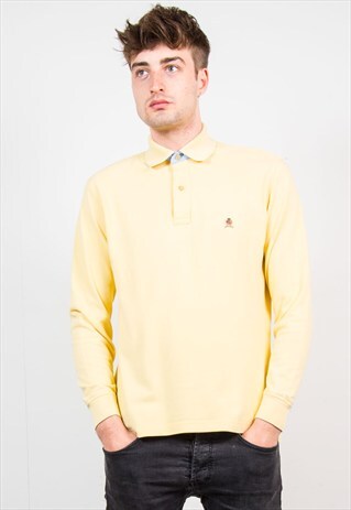 TOMMY HILFIGER YELLOW LONG SLEEVE POLO T-SHIRT