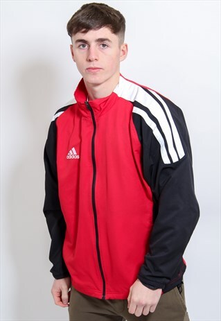 VINTAGE ADIDAS JACKET IN RED LARGE