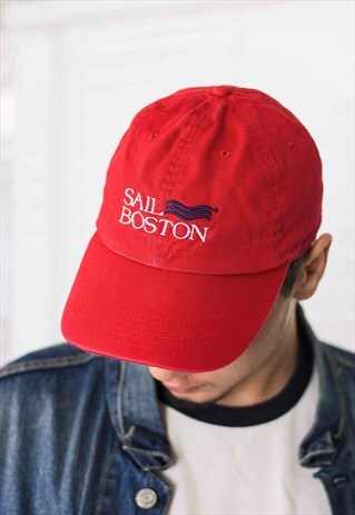 VINTAGE SAIL BOSTON RACING CAP LOGO 90S ONE SIZE 3.0