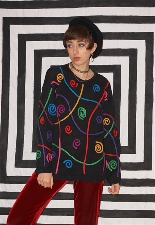 VINTAGE 80'S ABSTRACT PATTERN JUMPER