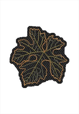 Embroidered Single Autumn Falling Leaf iron on patch / sew