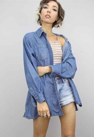 VINTAGE 90S OVERSIZED DENIM SHIRT