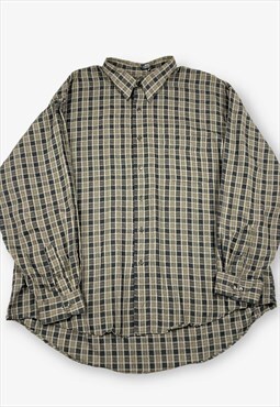 Vintage van heusen checked flannel shirt brown xl BV18034