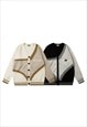 COLOR BLOCK CARDIGAN BUTTON UP KNITWEAR JUMPER IN CREAM