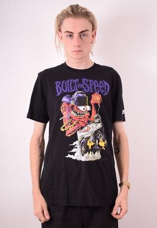 NIKE MENS VINTAGE T-SHIRT TOP MEDIUM BLACK 90S