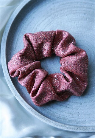 PINK GLITTER LUXE HAIR SCRUNCHIE
