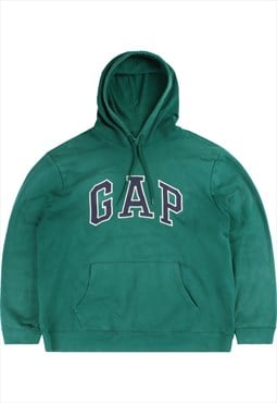 Vintage  Gap Hoodie Spellout Pullover Green XLarge