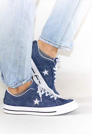 ALL STAR BLUE SUEDE CONVERSE TRAINERS UK6