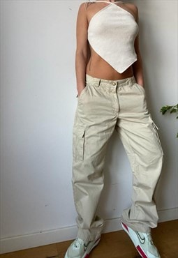 Glam Slam Knitted Hand Made Beige Crop Top