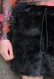 LUXURY FAUX FUR SHORTS HANDMADE PREMIUM FLEECE PANTS BLACK