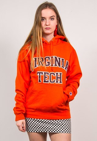 CHAMPION VIRGINIA TECH ORANGE HOODIE SWEATSHIRT