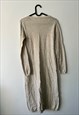 CLOSE FITTING TIGHT KNIT LIGHT MINIMAL MIDI DRESS M