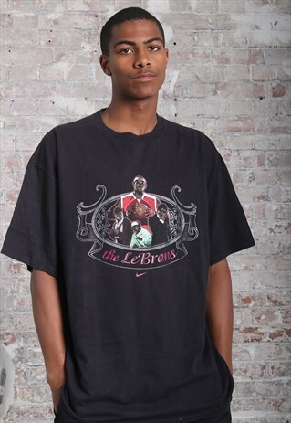 VINTAGE NIKE LEBRON JAMES BIG LOGO T-SHIRT BLACK