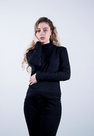 VINTAGE BLACK TURTLE NECK JUMPER