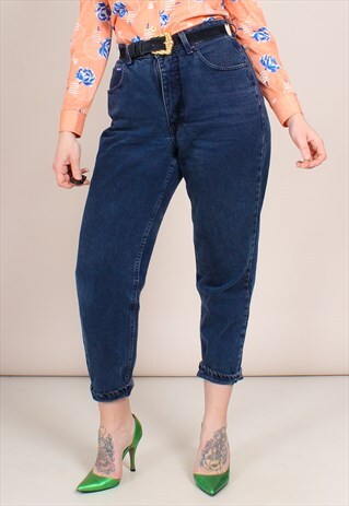 VINTAGE 90S HIGH WAISTED BLUE MOM JEANS