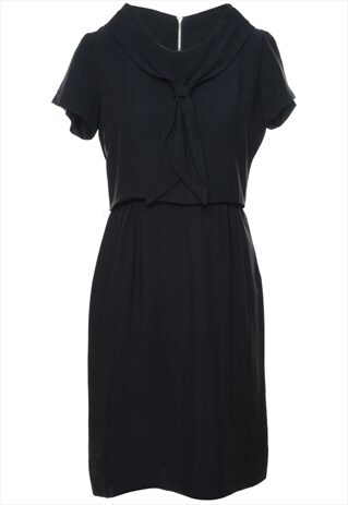 Vintage Classic Black 1950s Dress - M
