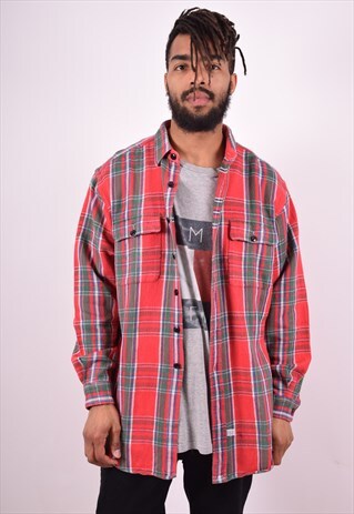 POLO RALPH LAUREN MENS VINTAGE FLANNEL SHIRT LARGE MULTI 90'