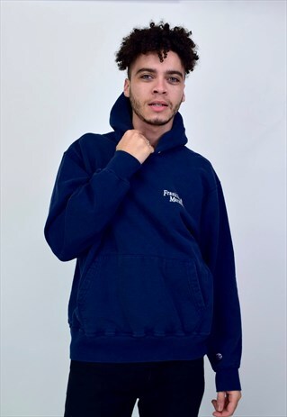 VINTAGE 90'S CHAMPION NAVY BLUE HOODIE