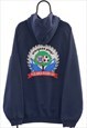 VINTAGE 90S SOCCER GRAPHIC NAVY HOODIE MENS
