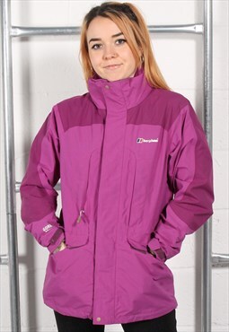 Vintage Berghaus Jacket Purple GoreTex Rain Coat Size 10