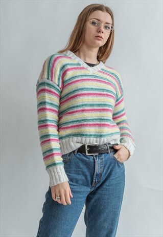 VINTAGE FUNKY HANDMADE PATTERNED JUMPER