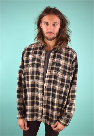 VINTAGE 90'S CHECKED WOOL SHIRT