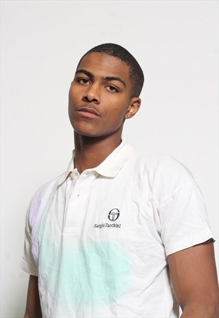 VINTAGE SERGIO TACCHINI LOGO POLO T-SHIRT WHITE