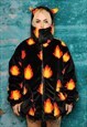 DEVIL HORN BOMBER JACKET HANDMADE REVERSIBLE FLEECE PUFFER 