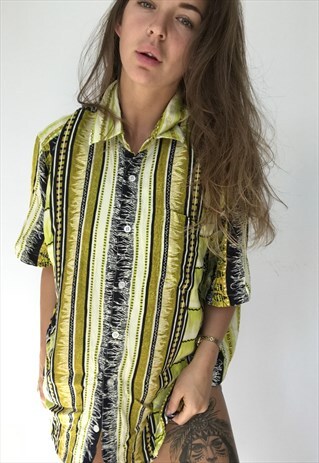 PATTERNED OVERSIZED RETRO VINTAGE UNISEX FESTIVAL SHIRT