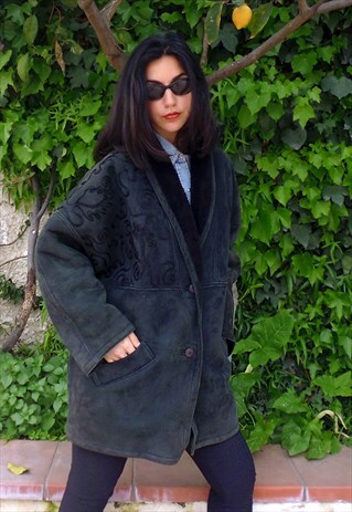 GIORGIO VALLI OVERSIZE LAMBSKIN COAT