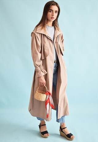 90'S RETRO NEUTRAL MINIMALIST TRENCH MAC COAT