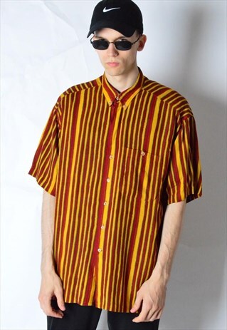 VINTAGE 90S STRIPED SHORT SLEEVE SHIRT