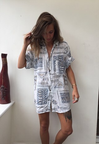 CRAZY PATTERNED OVERSIZED RETRO VINTAGE FESTIVAL SHIRT