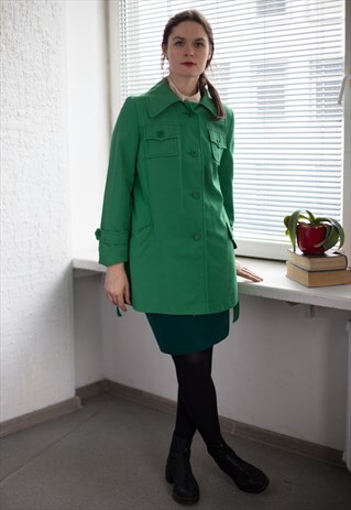 VINTAGE 70'S GREEN BELTED JACKET
