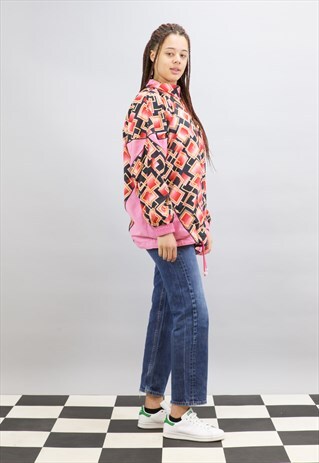 VINTAGE CRAZY PATTERN PARACHUTE SHELL JACKET