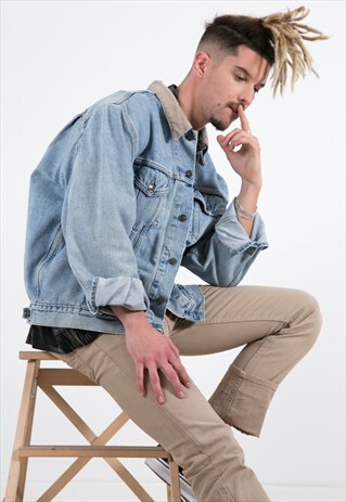 VINTAGE 80S REWORKED COLLAR LEVI'S DENIM JACKET / 0179