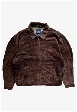 Vintage 90s Men's GAP Brown Leather Driving Jacket